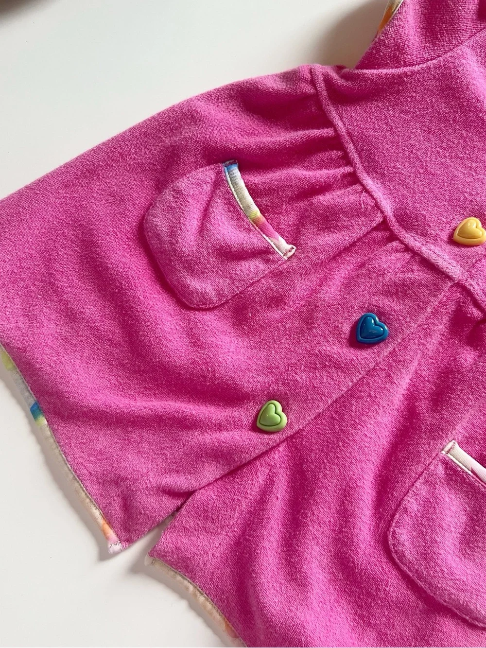 Vintage Ocean Pacific Pink Terry Hooded Cover-Up | 12-18m